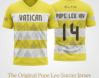 Maillot de football Pape Léon XIV | Fabriqué à la main à Chicago | Cadeau catholique, Coupe du monde 2026