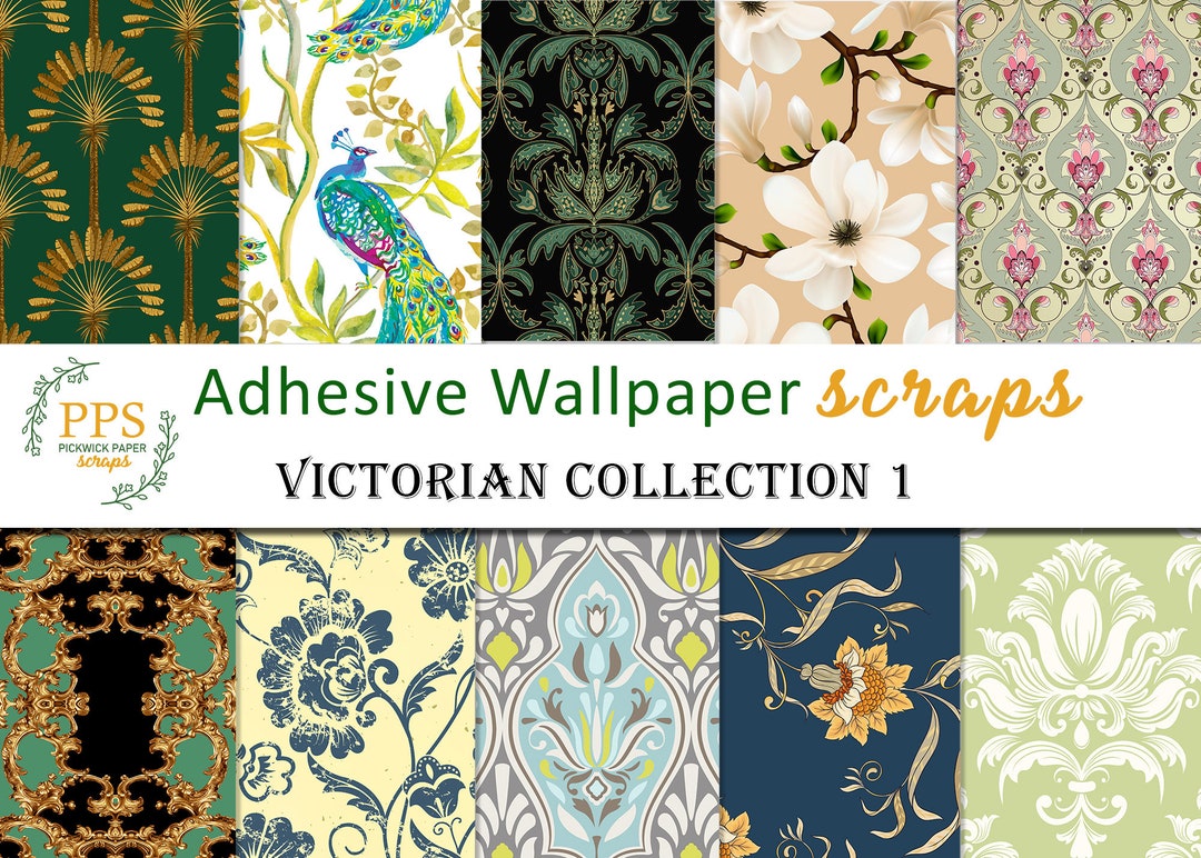 Victorian Wallpaper Scraps, Moody Wallpaper Scraps, Antique Wallpaper