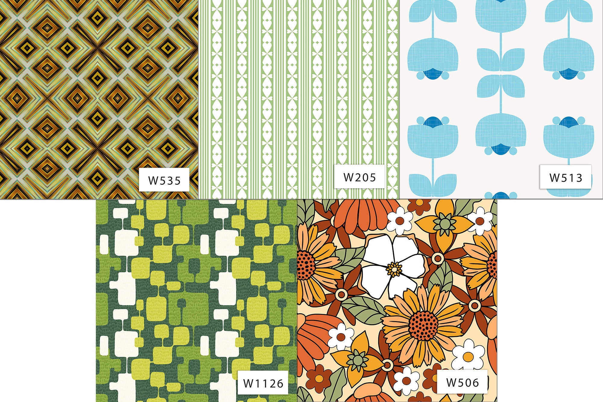 Retro Wallpaper Scraps, Vintage Wallpaper Scraps, Antique Wallpaper