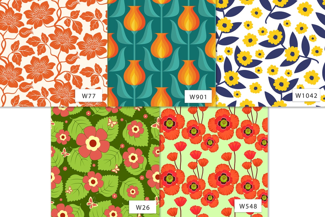 Floral Wallpaper Scraps Vintage Wallpaper Scraps Flower Etsy