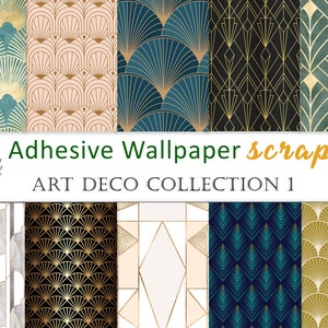 Art Deco Wallpaper Scraps, Antique Wallpaper Scraps, Art Nouveau Wallpaper, Peel & Stick Wallpaper Scraps, Scrapbook Paper, Scrapbooking