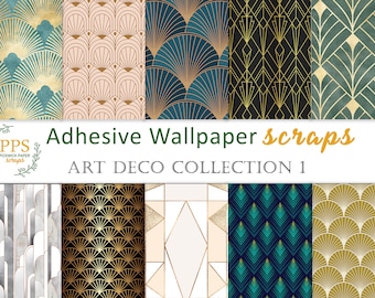 Art Deco Wallpaper Scraps, Antique Wallpaper Scraps, Art Nouveau Wallpaper, Peel & Stick Wallpaper Scraps, Scrapbook Paper, Scrapbooking