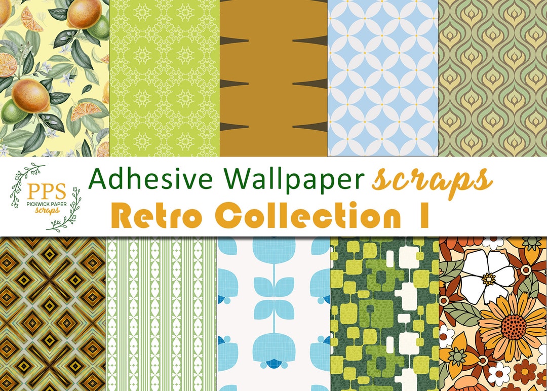 Retro Wallpaper Scraps, Vintage Wallpaper Scraps, Antique Wallpaper