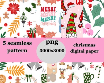 Watercolor Christmas Digital Paper, seamless printable textures printable scrapbook  paper , digital print,