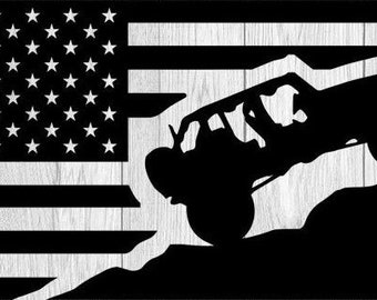 Jeep Amerikaanse vlag sticker