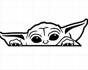 Baby Yoda Peaking-sticker