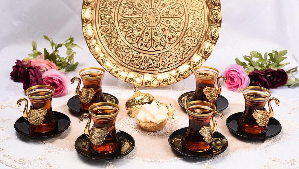 Turkish Tea Cup Set Traditional Ottoman Cup Set Gift Gold Tea Etsy