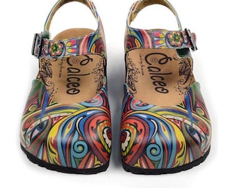 GOBY, farbenfrohe Boho-Clogs für Damen, handgefertigte Slipper, Sandalen mit einzigartigem Muster, bequeme vegane Clogs, Festivalschuhe – das perfekte Geschenk für sie