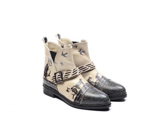 Catwalk Women's Ankle Boots, Handmade Boots, Vegan Leather Boots