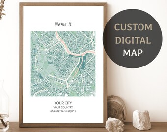 Printable Custom Map Wall Art - Etsy