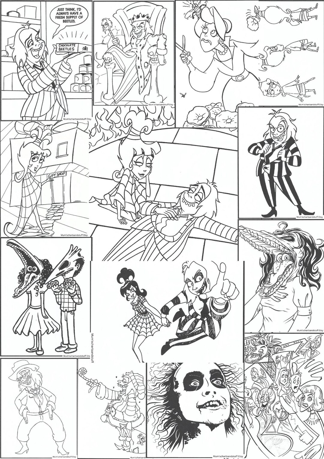Beetlejuice Colouring Pages - Etsy