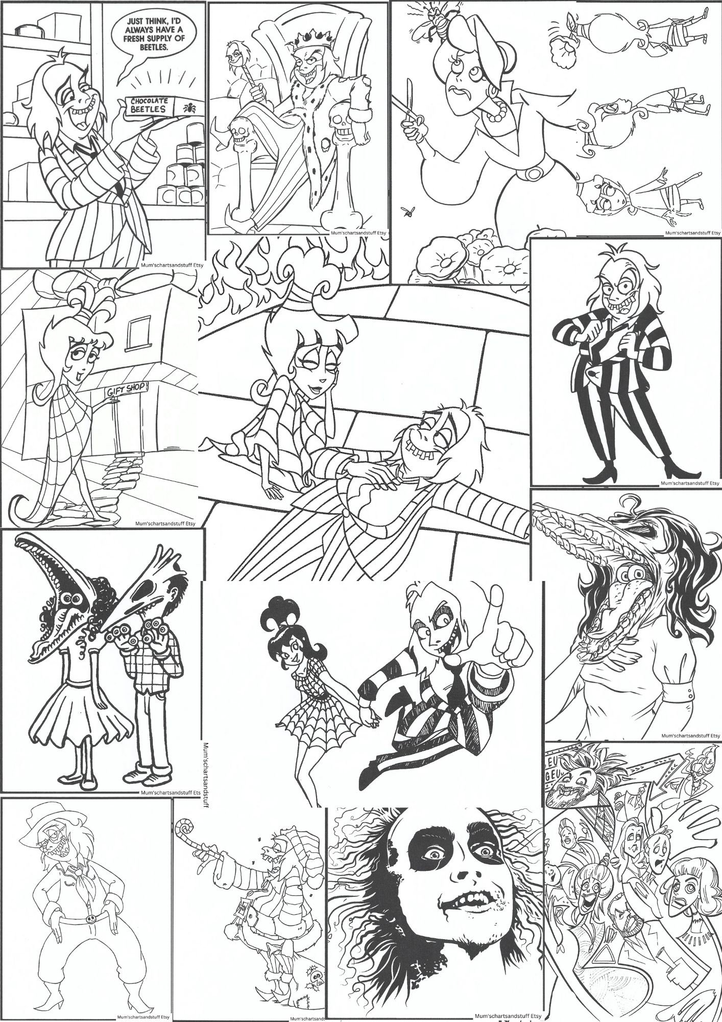 Beetlejuice Colouring Pages - Etsy