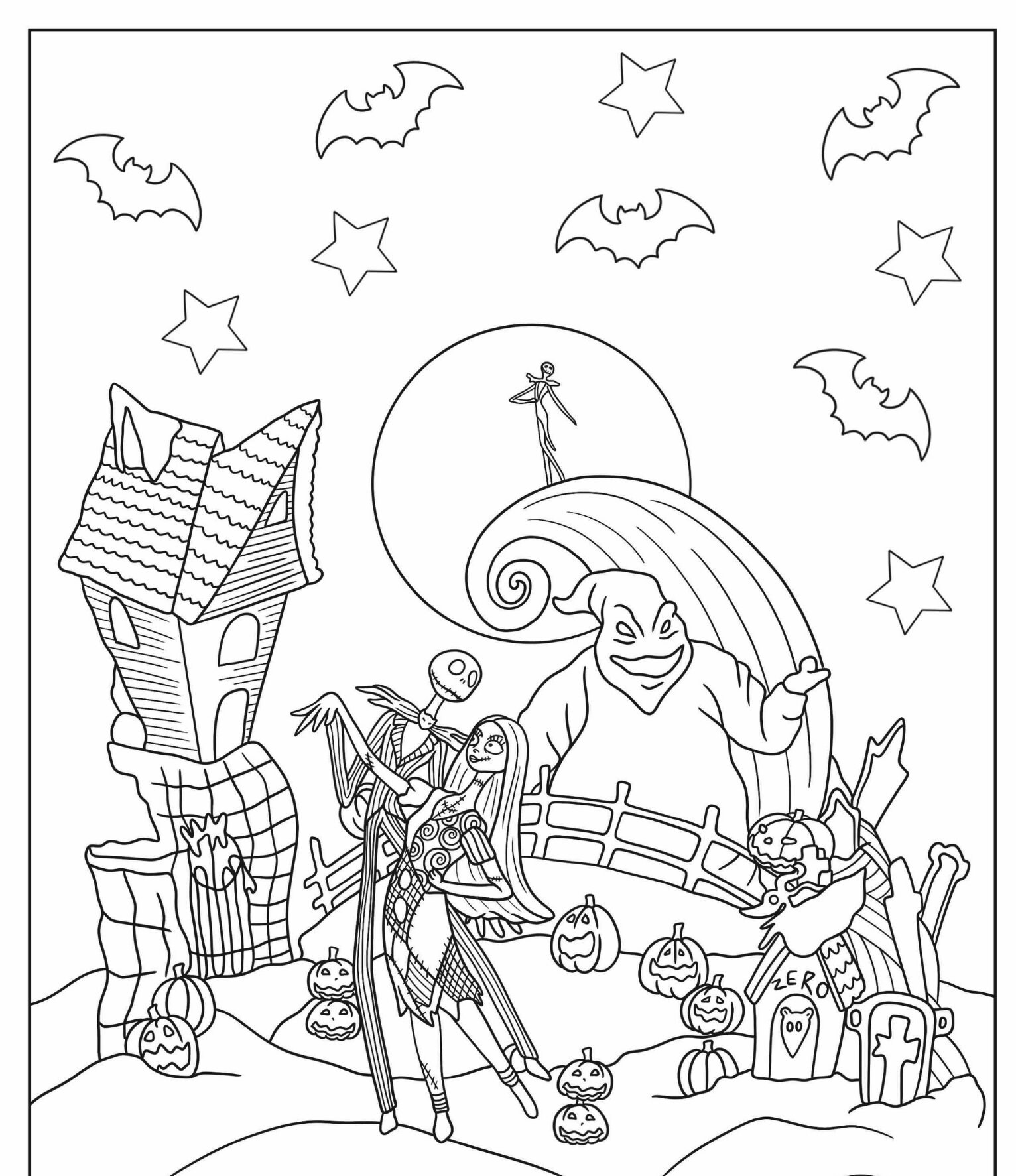 Nightmare Before Christmas Coloring Printable Nightmare Before Christmas Coloring Printable