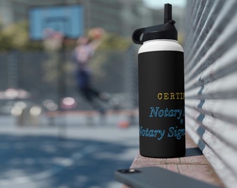 Insulated Water Bottle, Thermal, Stainless Steel, Marketing Gear, Notary Marketing Supplies, NSA, Notary Signing Agent, Graphic Water Bottle