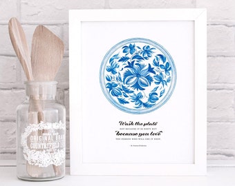 Print St. Teresa van Calcutta: vintage keukenkunst (digitale download)