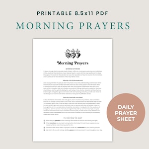 Catholic Morning Prayers Printable: Daily Prayer Sheet (PDF Download 8 ...