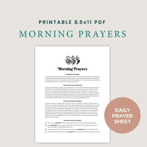 Druckbare Morgengebete Katholik 8,5 x 11 Druckbarer Gebetsbogen für Tägliche Gebete PDF der katholischen Gebete für Eltern für die Ehe Kinder