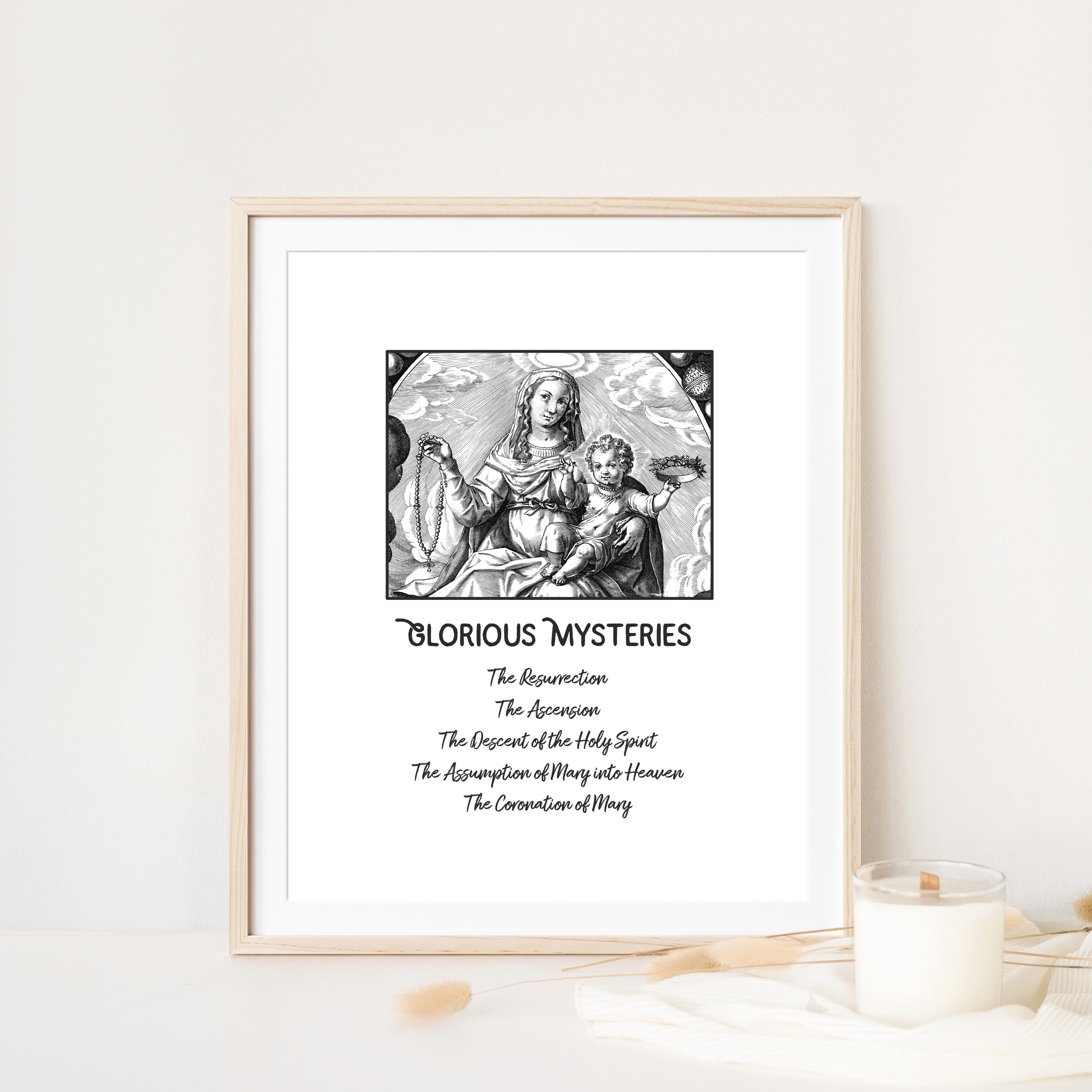 Mysteries of the Rosary Vintage Art Prints: Catholic Gift (set of 4 ...