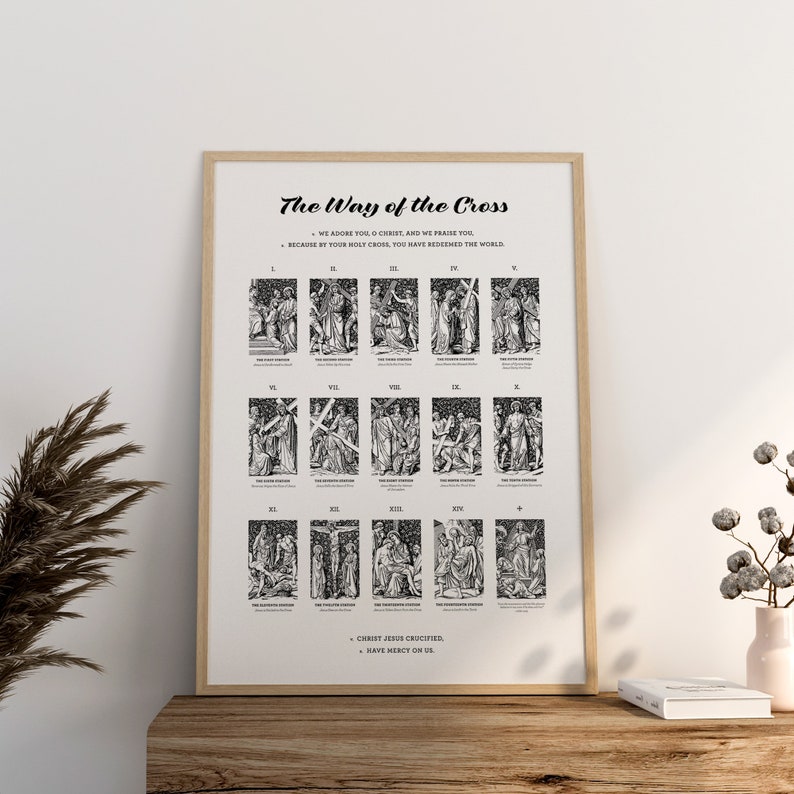 Stations of the Cross Poster: Vintage Lent Artwork (digital Download ...