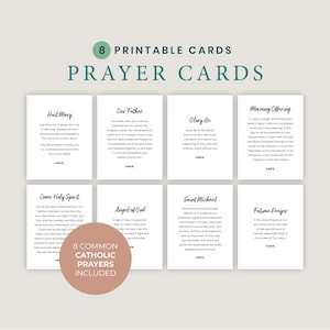 Printable Catholic Prayer Cards of 8 Catholic Prayers Bundle Hail Mary Our Father Glory Be Printable PDF 8 Total Prayer Cards Quarter Page