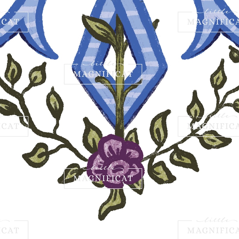 Colorful Auspice Maria Art Under the Protection of Mary Latin Monogram ...