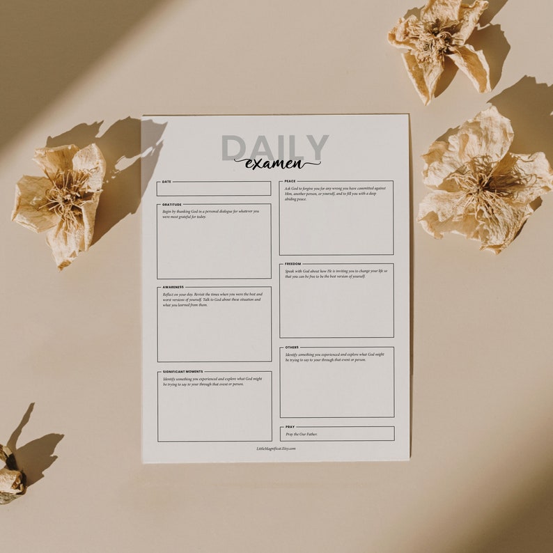 Daily Examen Printable Prayer Catholic Journal Guide for Daily Examen ...