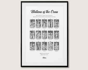 Downloadable Poster of Stations of the Cross, 2024, Printable Catholic ...