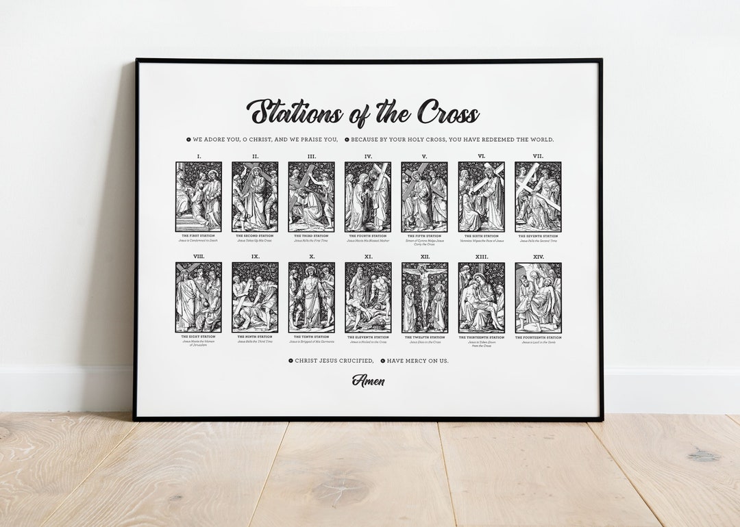 Stations of the Cross Poster: Vintage Catholic Lent Decor (digital ...