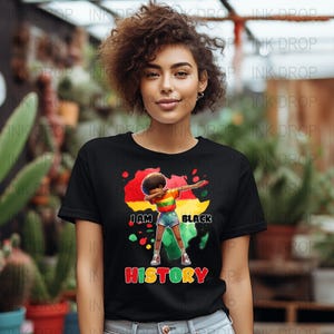 Ich bin schwarze Geschichte, digitaler Download, PNG-Datei, Afroamerikaner, Junge, schwarzer Stolz, Afrika Karte, Aquarell Design