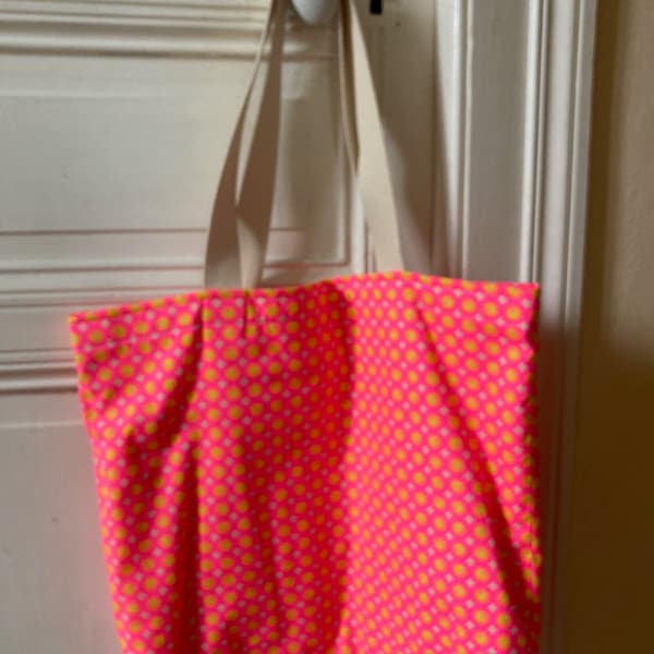 Sac cabas en coton fluo