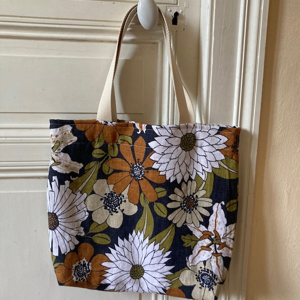 sac cabas en tissus vintage fleuri