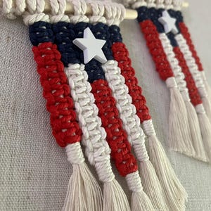 Mini Puerto Rico Flag Car Rear View Mirror Hanging Decor Optional Beads Navy Blue