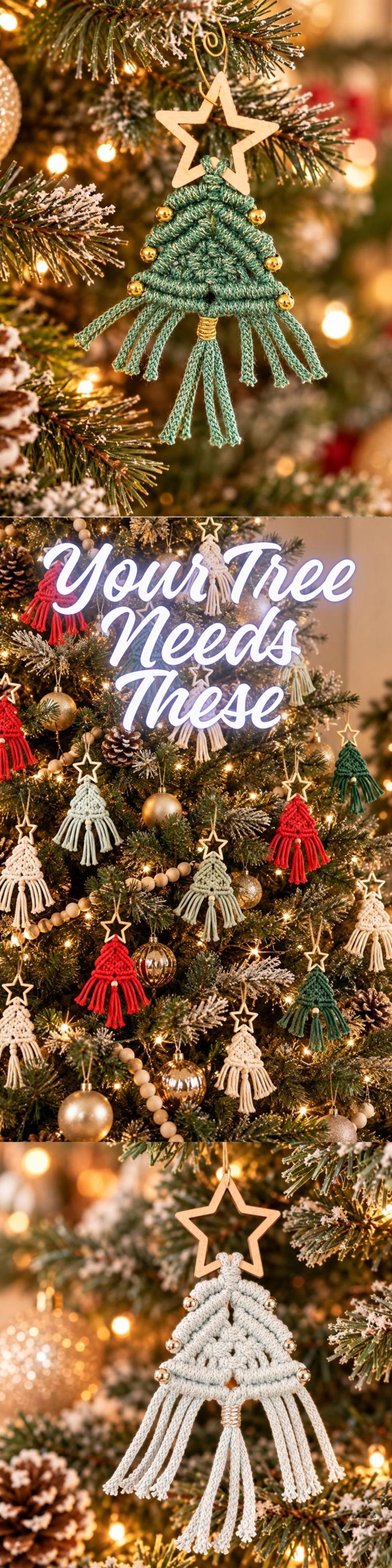 Christmas Countdown Macrame Ornament Advent Calendar Set of 24 ...