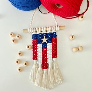 Mini Puerto Rico Flag Car Rearview Mirror Charm