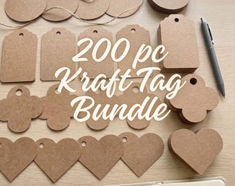Diverse kraftlabels, bundel, milieuvriendelijke cadeaulabels, bulkverpakking voor kleine bedrijven, doe-het-zelf knutsellabels, neutrale boho-cadeauverpakkingsmaterialen voor minimalistische gelegenheden
