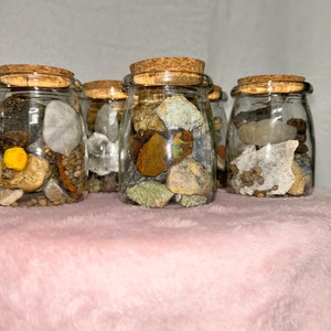 Unpolished Jar of Crystals and Minerals