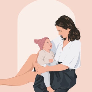 Mini Couple portrait / custom digital portrait / anniversary gift / couple gift / hand drawing portrait/ home gift/ personalized gift /gift