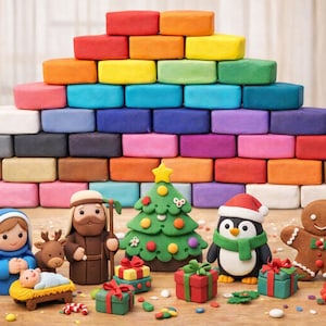 Lufttorkande lera 48 färger, modelleringslera för barn, gör-det-själv-magisk lera, leksakspresent för pojkar och flickor