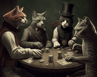 Cats playing poker