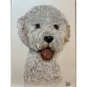 Retrato de mascota de foto, retrato de mascota pintado a mano, retrato de perro pintura personalizada, retrato de perro de foto