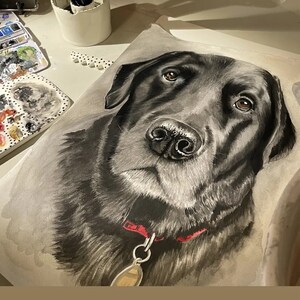 Labrador Retriever Hand Painted Pet Portrait, watercolor and acrylic dog painting, painted by professional artist, Dog Lover Gift, pet loss