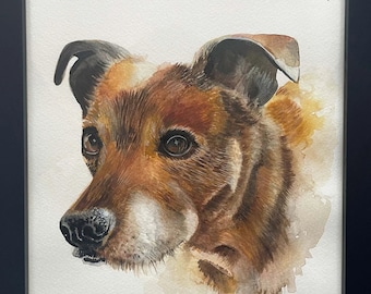Pet Portrait Personalised Watercolour, Custom Dog Portrait Painting, Pet Lover Gift, boyfriend gift, girlfriend gift,