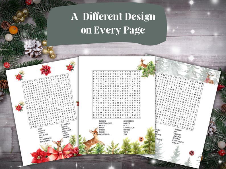 Christmas Word Search Instant Download Pdf Print Christmas Party Game ...