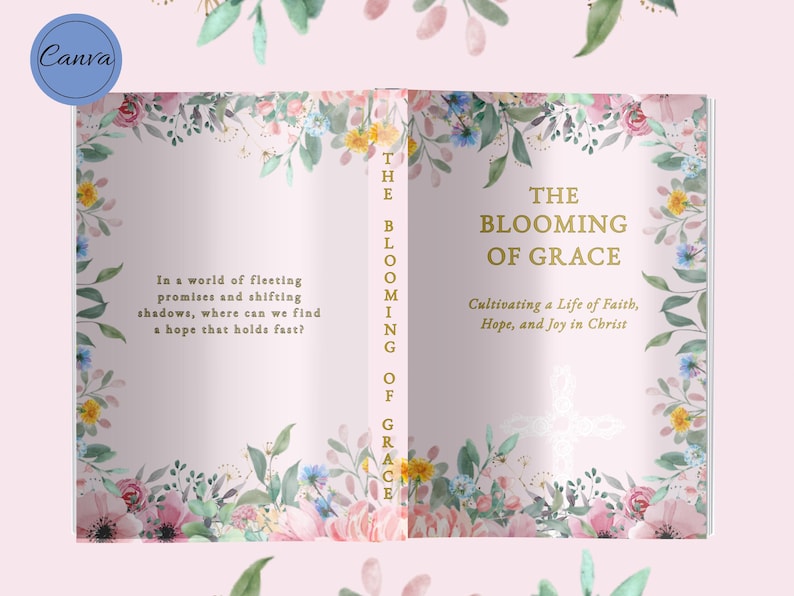 Christian Book Cover Template for Canva: Inspirational Design Digital Download image 1