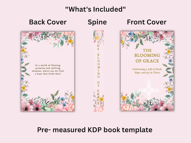 Christian Book Cover Template for Canva: Inspirational Design Digital Download image 5