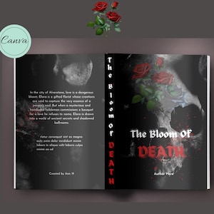 Modèle de couverture de livre gothique|  Crâne et roses| Couverture de livre prête à l&#39;emploi| Couverture du livre Tête de mort| Thriller | Toile design| Modèles modifiables pour auteurs indépendants