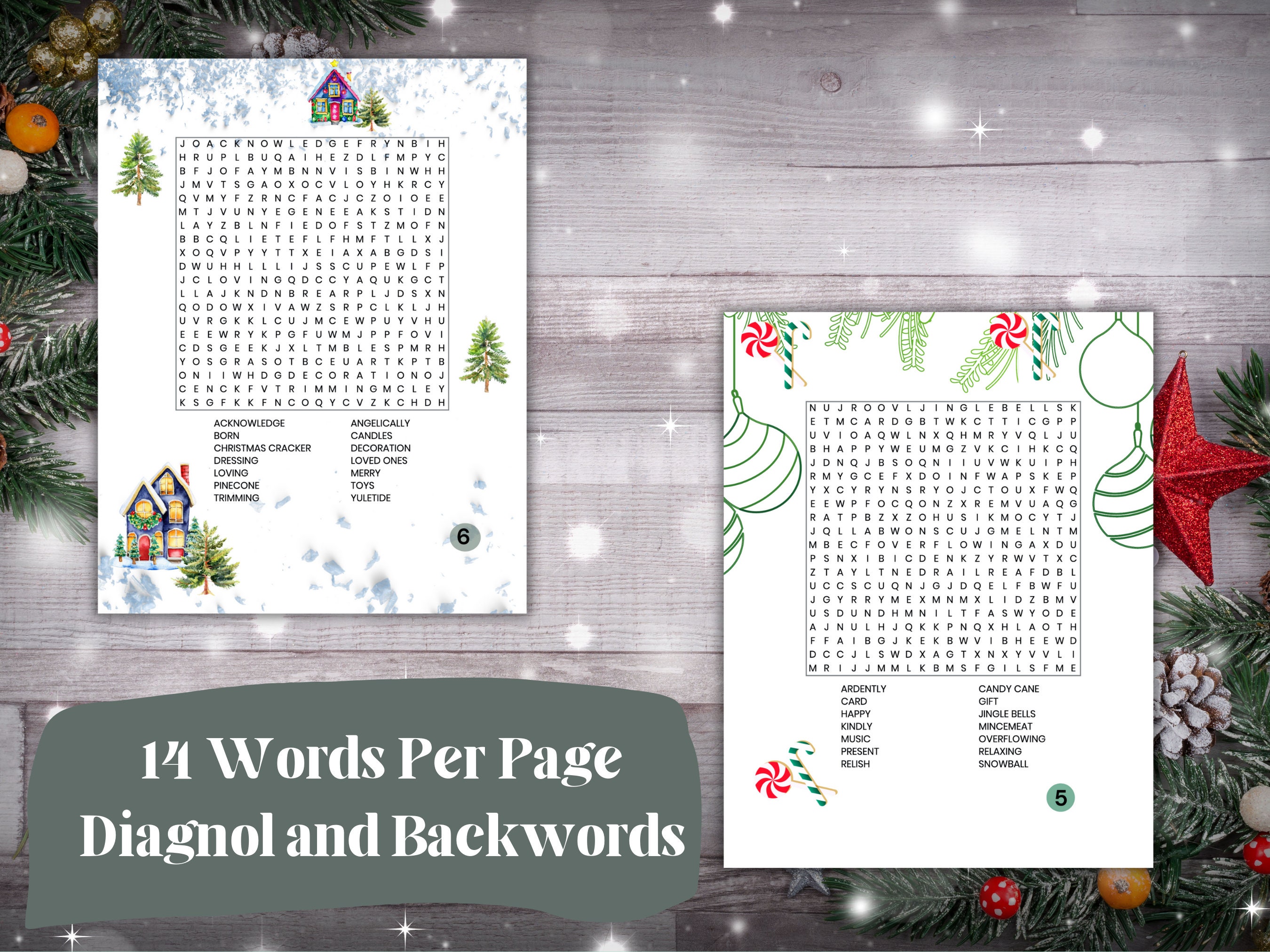 Christmas Word Search Instant Download Pdf Print Christmas Party Game