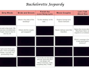 BACHELORETTE JEOPARDY, Bachelorette Party Game, Bachelorette Trivia Questions, Instant Digital Download