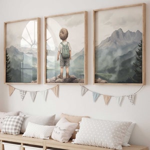 Nursery Nature Decor, Boy Adventure Nursery, Adventure Theme Toddler Room Decor, Outdoors Nursery Decor, PRINTABLE Nature Wall Art Kids