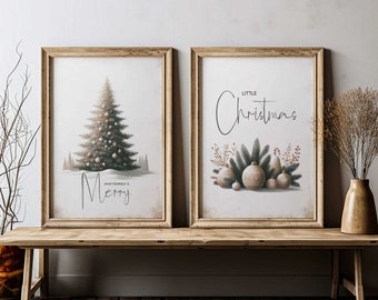 Have Yourself a Merry Little Christmas Print Set of 2, Merry Christmas Prints, Christmas Decor, Christmas Tree Wall Decor,PRINTABLE Xmas Art